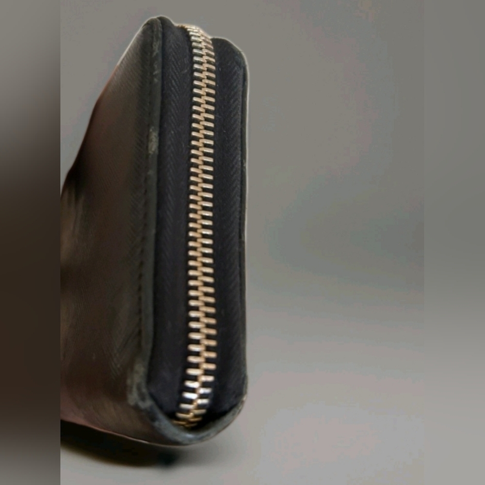PRADA Zip Around Long Wallet Black Saffiano Leather Gold Logo Made In Italy - Picture 6 of 10